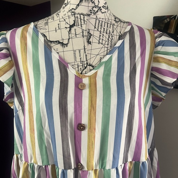 Emery Rose Short Sleeve Striped Dress NWT - Picture 2 of 8